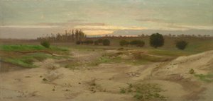 Mergelgraven ved Mulcent: Evening, efter 1857 (olie på papir, monteret på karton, monteret på krydsfiner) af Antoine Chintreuil