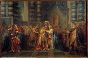 Cleopatre sluger giften Repræsentation af den sidste scene i akten I "" Rodogune"" af Pierre Corneille. Maleri af Charles Antoine Coypel (1694-1752) 1749 søn. 1,3x1,95 m af Antoine Coypel