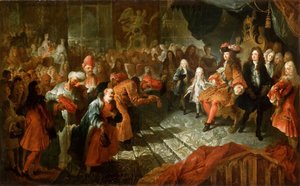 Ludvig XIV modtager den persiske ambassadør i Galerie des Glaces i Versailles, 19. februar 17.