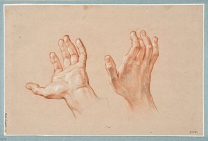 Studie von zwei Händen af Antoine Coypel
