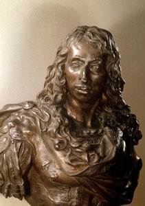 Buste i bronze af Louis II af Bourbon, Prince of Conde kendt som Grand Conde (1621-1686) (Bourbon-Conde). Skulptur af Antoine Coysevox (1640-1720) 17. århundrede.