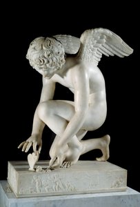 Amor eller "Love taking a butterillon" Marmorskulptur af Antoine Denis Chaudet (1763-1810) 1817 Paris, Louvre Museum