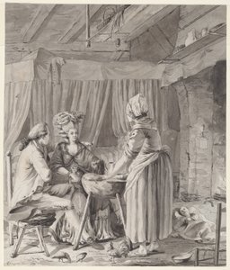 Elegant par frokost i et landligt sommerhus af Antoine François Sergent