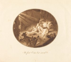 Først til mølle bedst tjent af Antoine François Sergent after Augustin de Saint Aubin