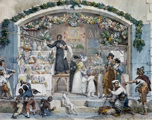 Befana i Rom, af Antoine-Jean-Baptiste Thomas (1791-1833), tryk. Italien