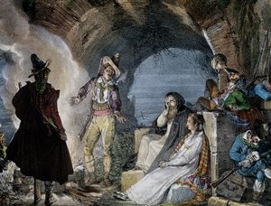 Robbers den, af Jean-Baptiste-Antoine Thomas (1791-1834) fra Un an a Rome, litografi