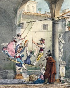 Swing, gravering af Antoine Jean-Baptiste Thomas (1791-1834) fra Un an a Rome et dans ses environs (Et år i Rom og omegn), Frankrig