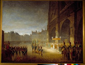 Flagenes velsignelse på pladsen i Cathedrale Notre Dame de Paris i 1804 Maleri tilskrevet Antoine Jean Gros (1771-1835) 1800-tallets søn. 1,1x1,46 m Paris, Musee Carnavalet af Antoine Jean (attr. to) Gros