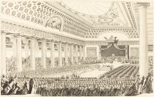 Åbningen af ​​generalstaterne i Versailles, 5. marts 1789 af Antoine Jean Duclos after Charles Monnet