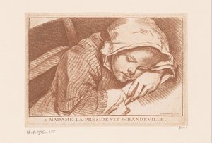 sovende pige af Antoine Joseph Dezallier d