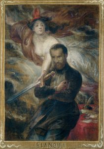 Auguste Blanqui, journalist og revolutionær, medlem af Kommunen i 1871 ... (maleri på lærred) af Antoine Joseph Wiertz