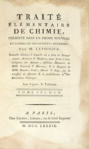 Titelblad for Traite Elementaire de Chimie, Tome II, udgivet i Paris, 1789 (tryk) af Antoine Laurent de Lavoisier