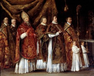 Pavelig messe eller en eveque op til alteret eller procession Maleri af Antoine Le Nain (1600/1610-1648)
