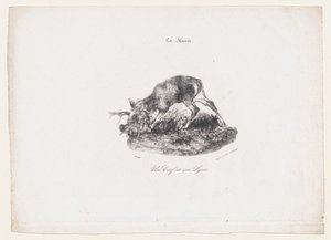 En hjort og en los, 1834. af Antoine Louis Barye