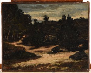 Fransk: Chemin sableux en forêt de Fontainebleau af Antoine Louis Barye