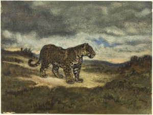Jaguar stående af Antoine Louis Barye