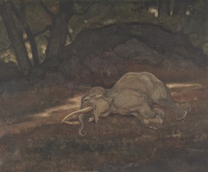 Sovende elefant, 1810-75. af Antoine Louis Barye