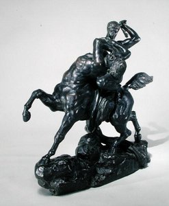 Theseus, der bekæmper Centaur Bienor (bronze) (set forfra) af Antoine Louis Barye