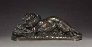Tiger fortærer en Gavial, 1831.