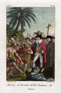 Brasiliens historie: Ankomst til Brasilien af Don Tome de Sousa, som grundlagde byen Bahia (El Salvador)