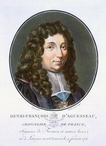 Henri-Francois dAguesseau, fra Portraits des grands hommes, femmes illustres, et sujets memorables de France, grave et imprimes en couleurs, udgivet af Pierre Blin, 1786-92, Paris (farvestik) af Antoine Louis Francois Sergent-Marceau