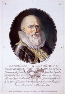 Maximilien de Bethune, Baron de Rosni og Duc de Sully, fra Portraits des grands hommes, femmes illustres, et sujets memorables de France, grave et imprimes en couleurs, udgivet af Pierre Blin, 178 af Antoine Louis Francois Sergent-Marceau