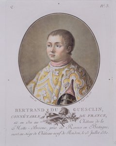 Portræt af Bertrand du Guesclin (1311-80), Frankrigs højkonstabel, graveret af Leon Roger, 1786