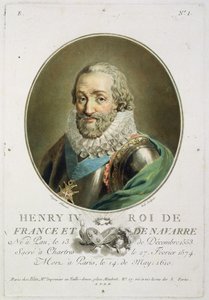 Portræt af Henri IV, konge af Frankrig og Navarra (1553-1610) indgraveret af Ride
