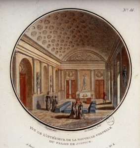 Udsigt over det indre af retsbygningens nye kapel, nu Sainte Chapelle, Paris. I prittoresque udsigt over hovedbygningerne i Paris af sergent af Antoine Louis Francois Sergent-Marceau
