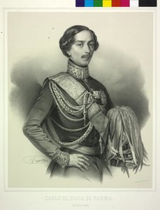 Hertug af Parma Charles III (litografi) af Antoine Maurin