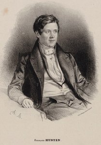 Portræt af pianisten og komponisten Franz Hünten 1793-1878. af Antoine Maurin