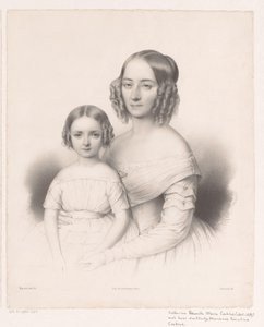 Portræt af Catharina Petronella Maria Cochius med sin datter