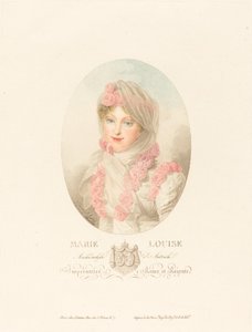 Marie-Louise, franskmændenes kejserinde af Antoine Maxime Monsaldy after Jean Baptiste Isabey
