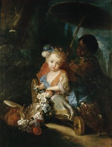 Tysk: Prins Friedrich Ludwig i havevognen af Antoine Pesne