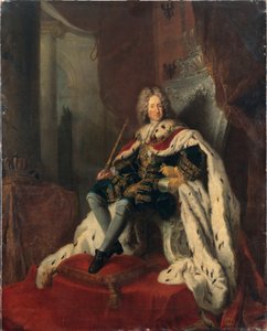 Kong Frederik I på sølvtronen, ca 1712. af Antoine Pesne