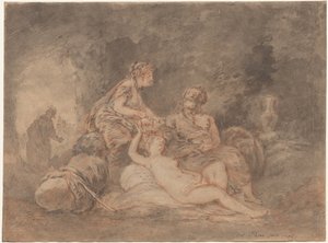 Lot og hans døtre, 1756. af Antoine Pesne