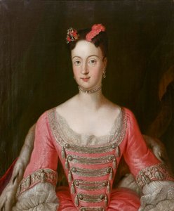 Prinsesse Wilhelmine af Preussen (1709-1758), markgrevin af Brandenburg-Bayreuth - Antoine Pesne (1683-1757). Olie på lærred Mål: 79,5x65,5 cm Privat samling af Antoine Pesne