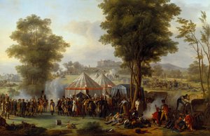 Bivuak af kejser Napoleon I (1769-1821) nær slottet Ebersberg i Østrig 4/05/1809 Maleri af Antoine Pierre Mongin (1761-1827) 1810 søn. 1,35x2,03m.