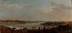 Panoramaudsigt over Istanbul, anden halvdel af det 18. århundrede. af Antoine de Favray