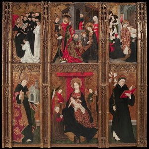 Altertavle af Jomfru Maria, Sankt Augustin og Sankt Nikolaus af Tolentino af Antoine de Lonhy