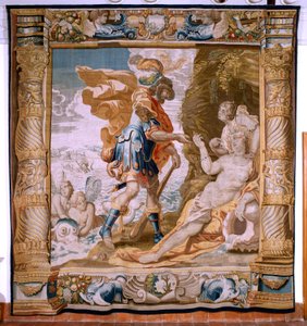 flamsk gobelin. Serien Story of Theseus. Theseus modtager Minos
