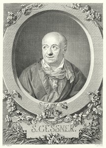 Salomon Gessner, schweizisk maler og digter (gravering) af Anton (after) Graff