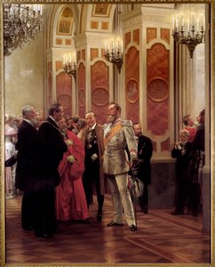 Kronprinzen Vilhelm af Preussen (1882-1951) ved baneballet (olie på lærred) af Anton Alexander von Werner