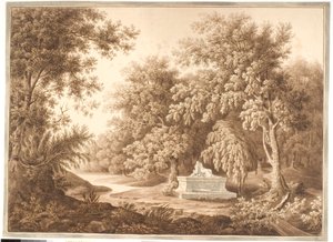 Park med et gravmæle