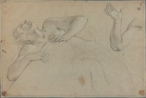 Satyr læner sig op ad en søjle af Anton Domenico Gabbiani