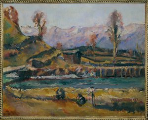 Landskab nær Maishofen, Østrig (maleri på lærred)