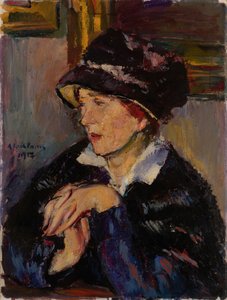 Kvinde med mørk hat, 1917