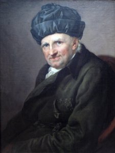Provst Johann Joachim Spalding i husfrakke af Anton Graff