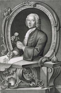 Portræt af Georg Dionysius Ehret (1710-70) graveret af Johann Jakob Haid (1704-67) af Anton Heckel
