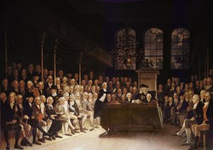 William Pitt taler til Underhuset om den franske krigserklæring 1793